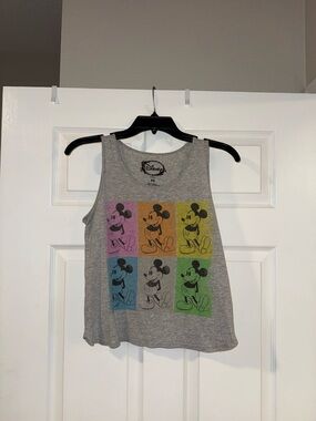 Disney Gray Mickey Mouse Colorful Neon Colorblock Tank Top - Size XS 🩷